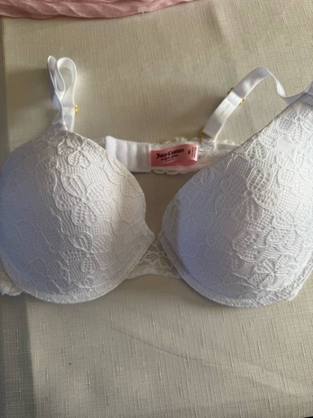 Juicy Couture White Lace Molded Push-Up Bra